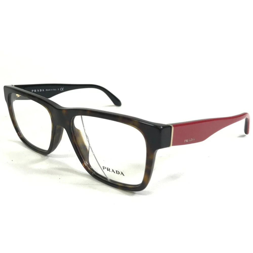 Prada Eyeglasses Frames VPR 16R-F 2AU-1O1 Black Burgundy Red Tortoise 53-16-140